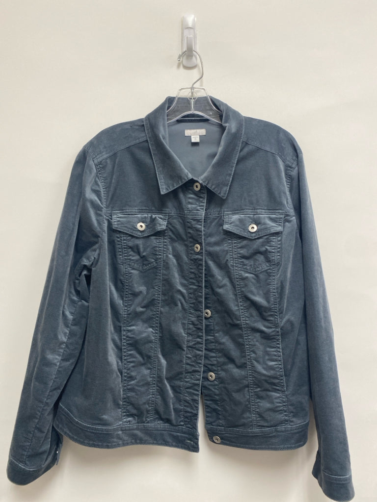 J Jill Size XL Slate Blue Button Up Ladies Jacket