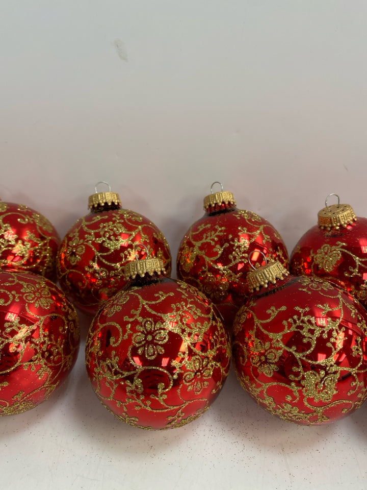 Red Gold Shiny Ornaments