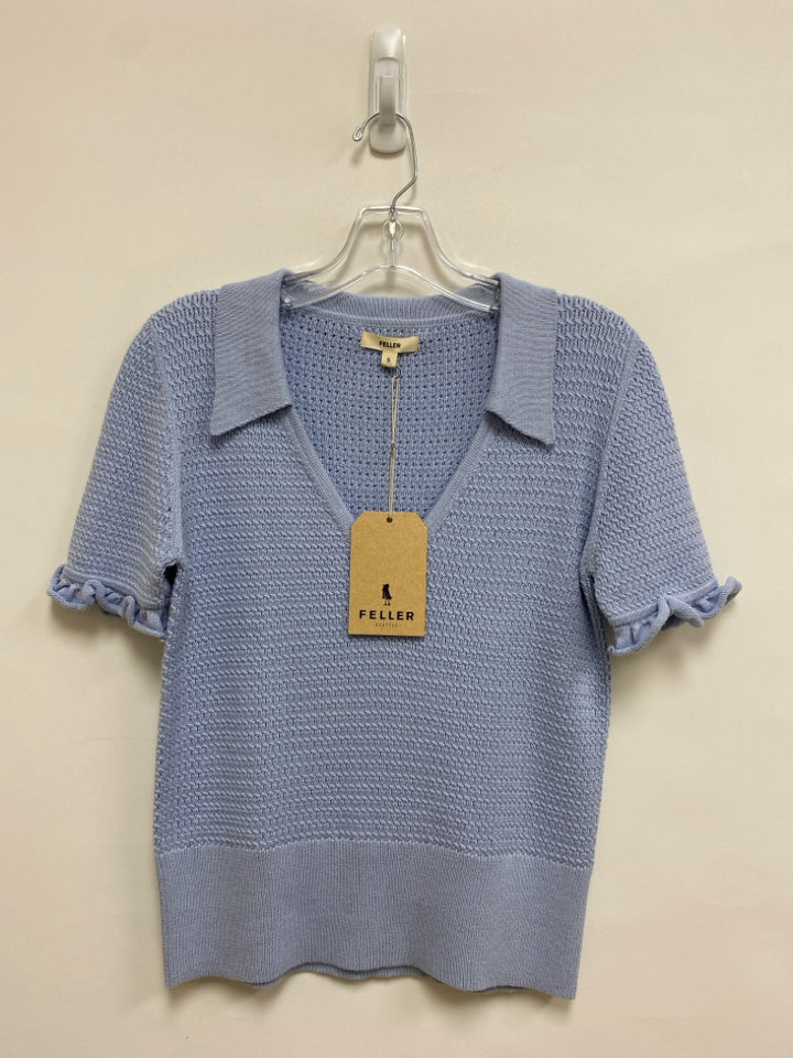 NWT Size S Powder Blue Texture V Neck Ladies Sweater