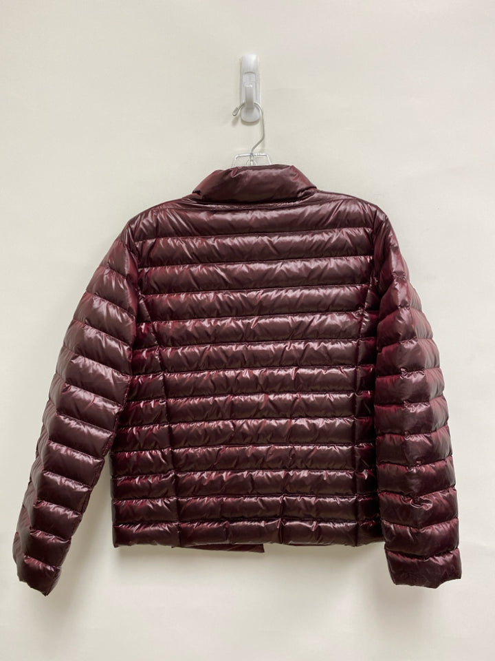 J McLaughlin Size M Burgundy Puffer Metallic Ladies Jacket