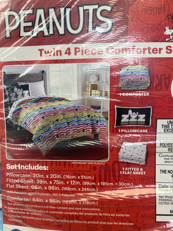 NEW/PKG Multi-Color Peanuts Gang Kids Bedding