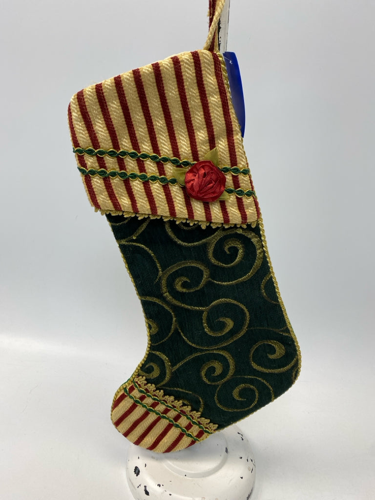 Green Red/Gold Fabric Christmas