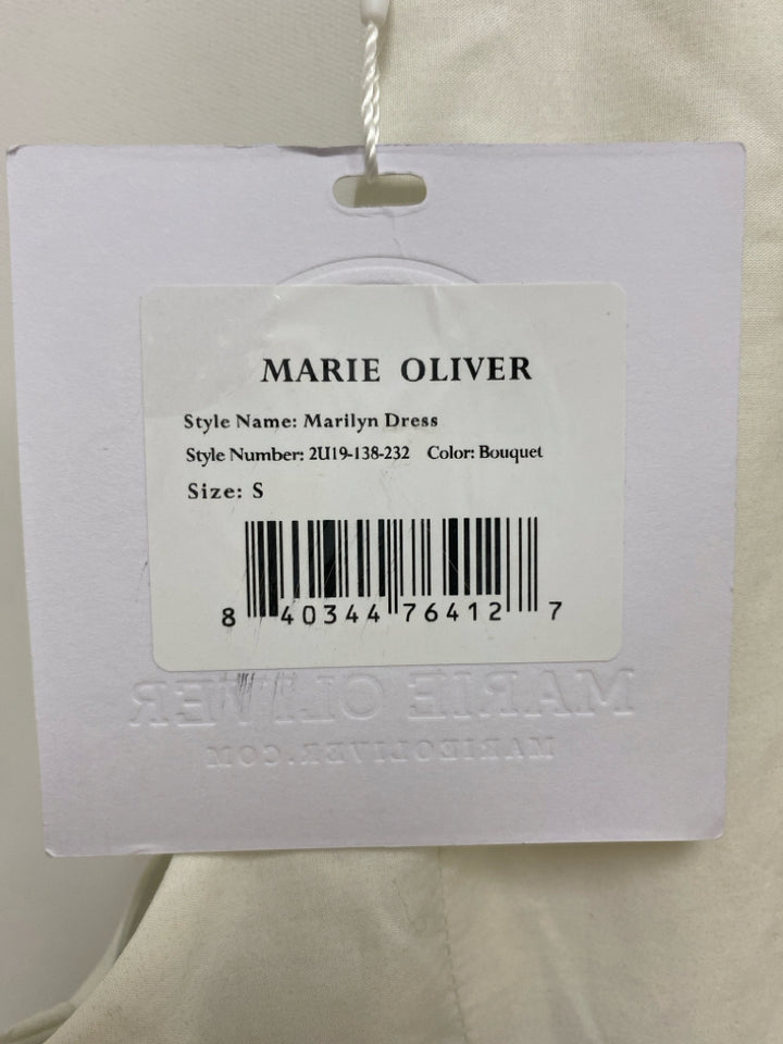 NWT Marie Oliver Size S Cream Multi Color Abstract Sleeveless Ladies Dress