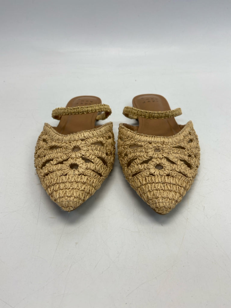 a new day  Size 6.5 Tan Woven Mules