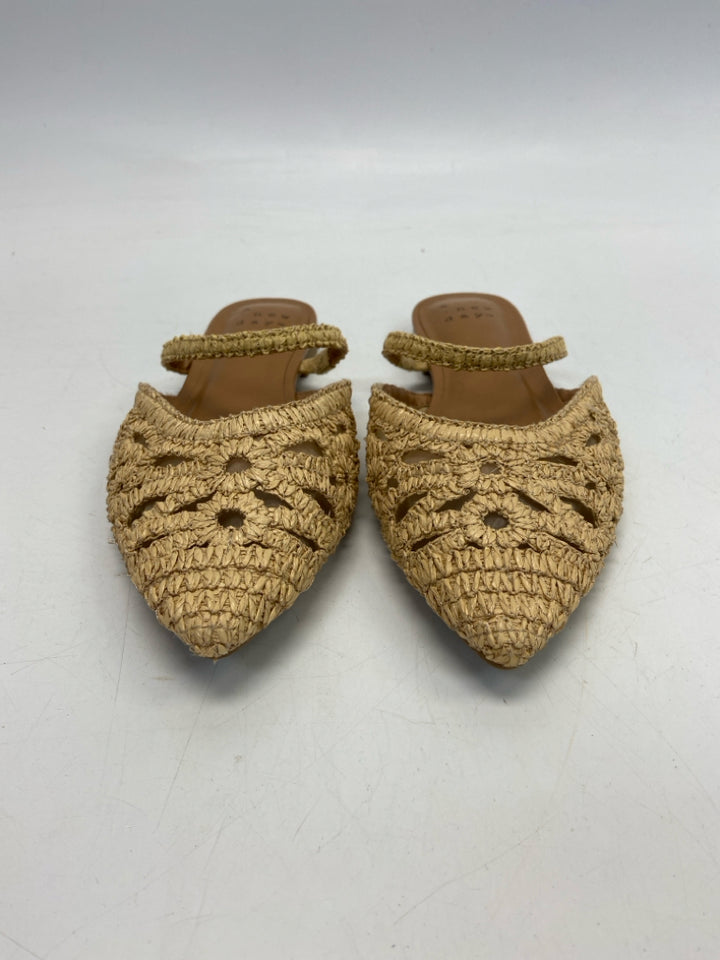 a new day  Size 6.5 Tan Woven Mules