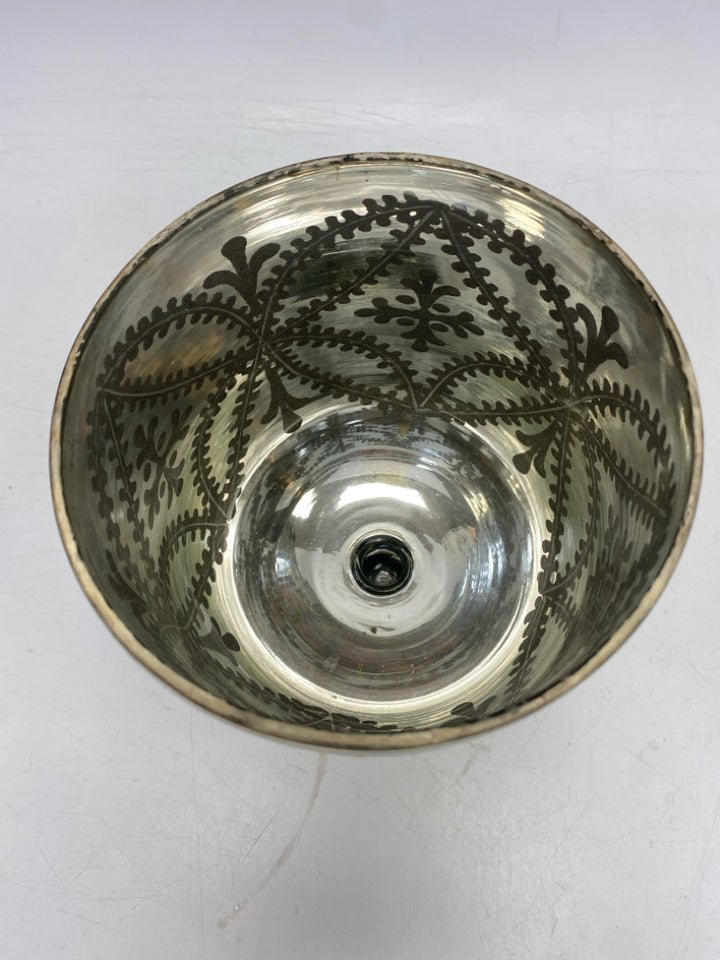 Silver/Gold Print Mercury Glass Candleholder(s)