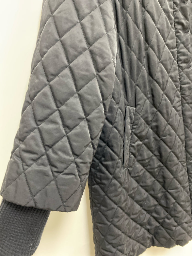 Eileen Fisher Size M Black Zip Down Quilted Ladies Jacket