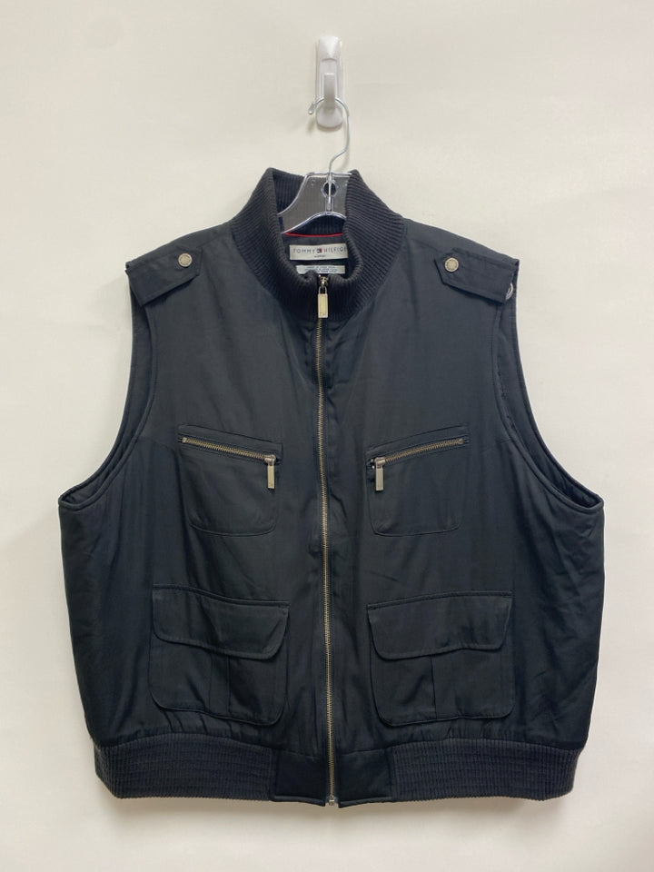Tommy Hilfiger Size 2X Black Zip Down Plus Size Vest
