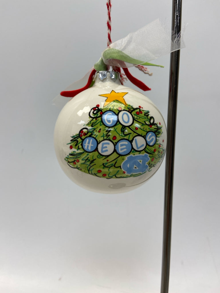 White Green/Blue UNC Ornaments