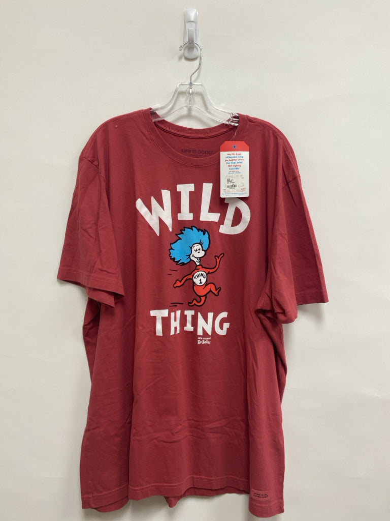NWT Life is Good Size 2X Cranberry White/Blue Men&