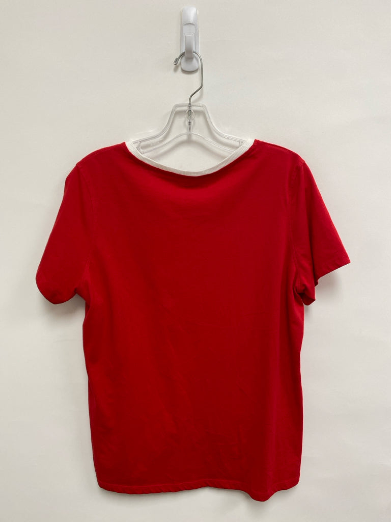 Tommy Hilfiger Size L Red White/Navy American Flag Ladies Top