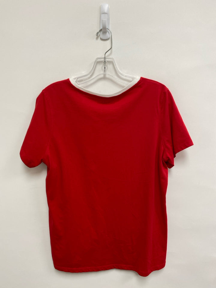 Tommy Hilfiger Size L Red White/Navy American Flag Ladies Top