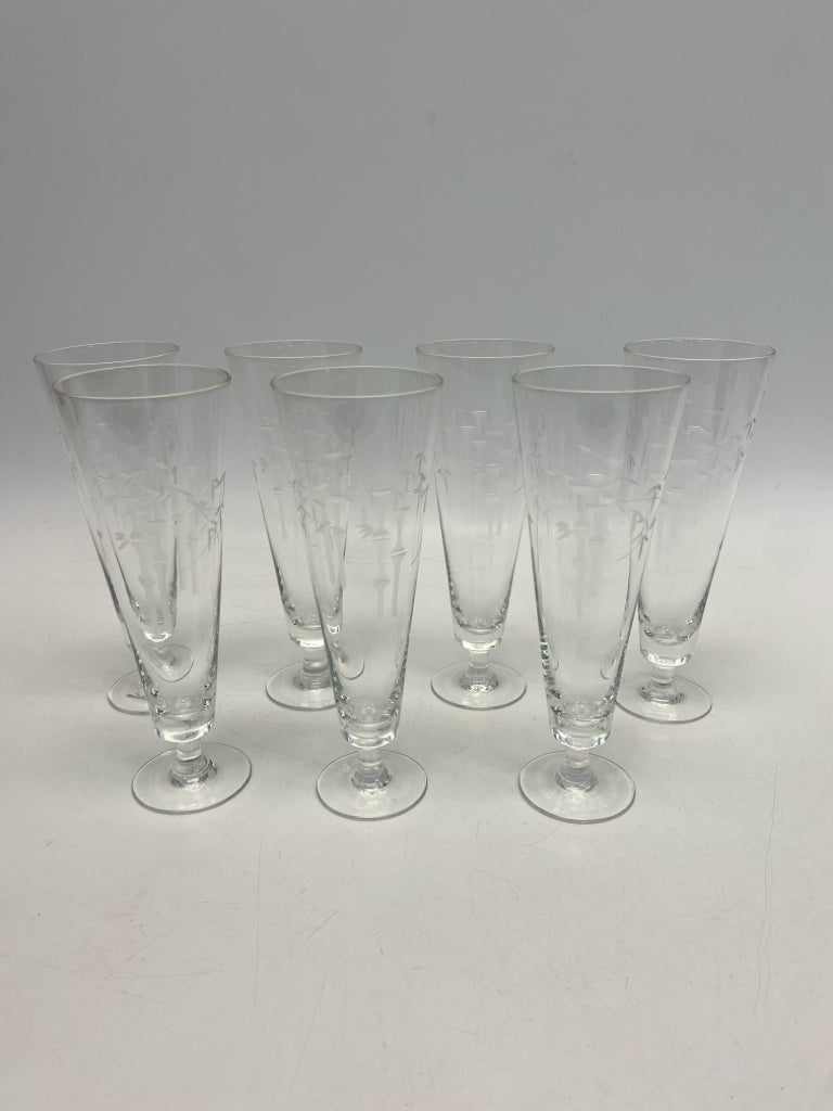 Noritake Clear Etched Bamboo Glassware