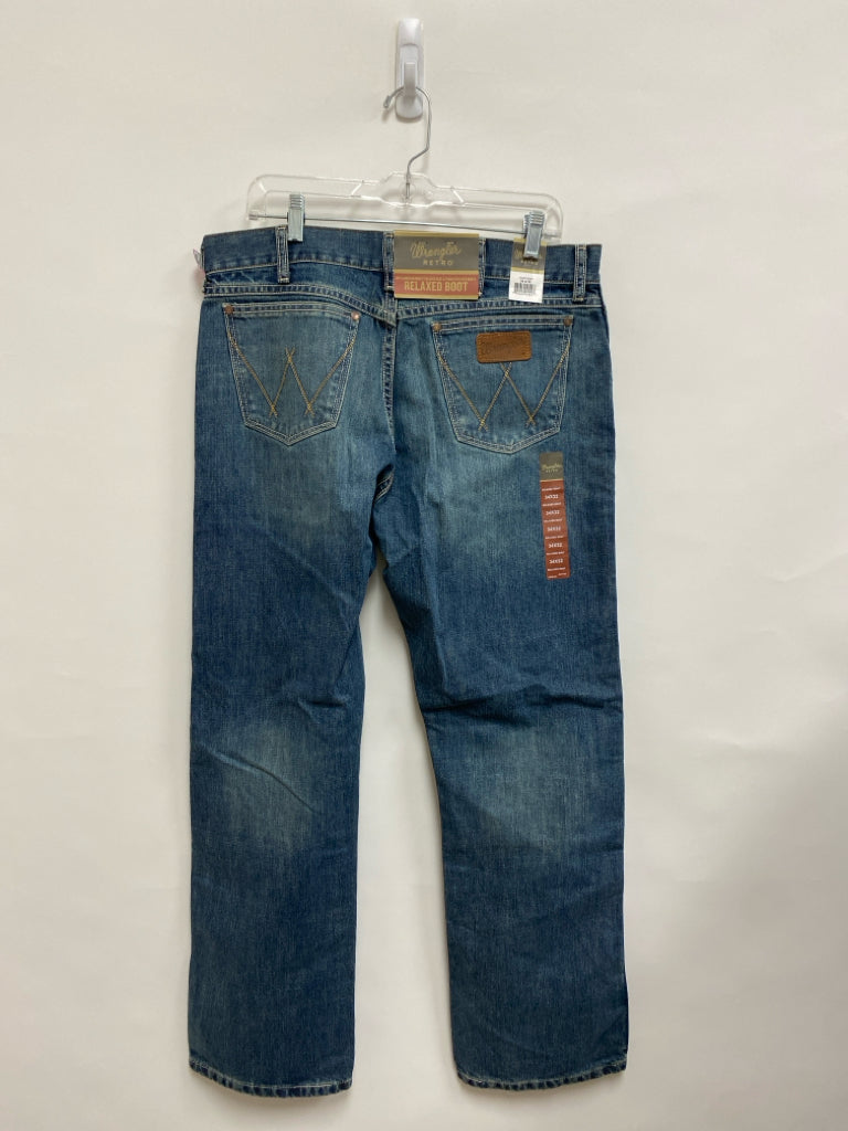 NWT Wrangler Size 34 Blue Denim Men&