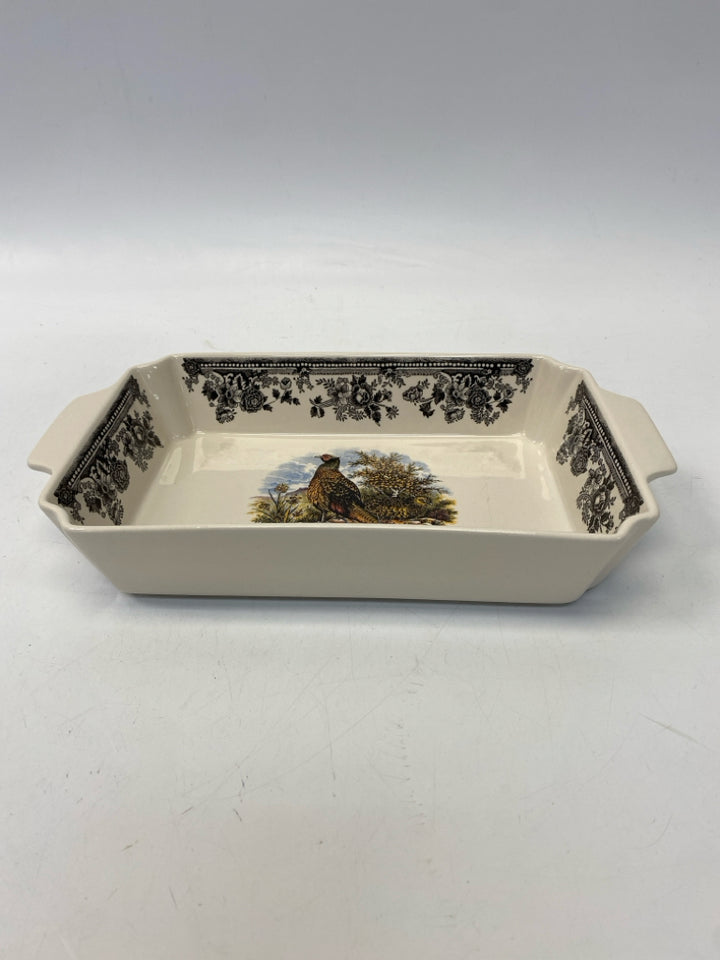 Cream Brown Birds Bakeware