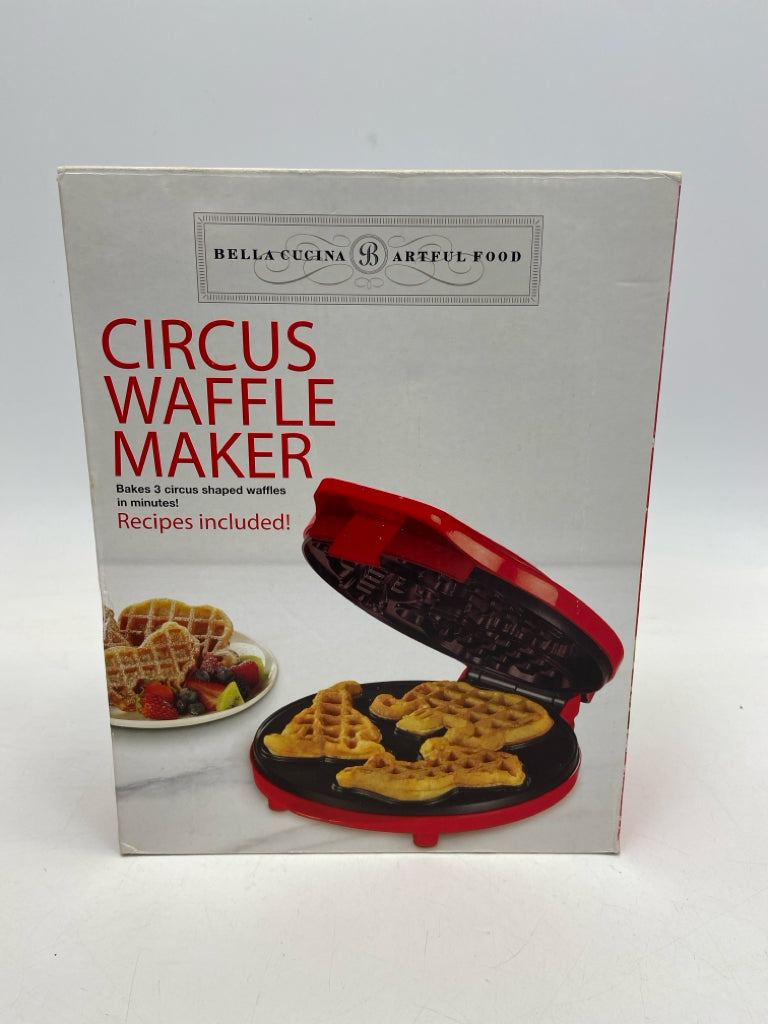 NEW/BOX Bella Cucina Circus Waffle Maker