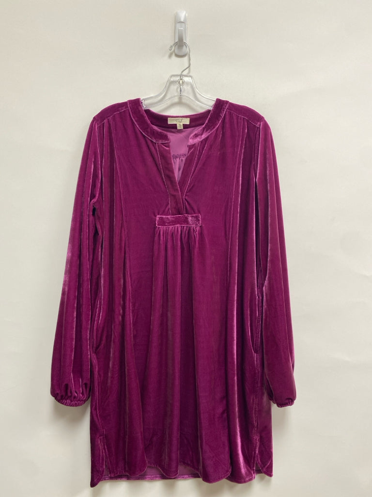 Easel Size S Magenta Long Sleeve Velour Ladies Dress