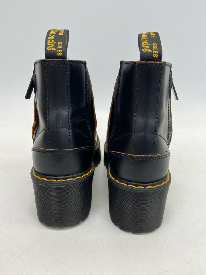 Doc Martens US Shoe Size 6 Black Yellow Stitching Boots