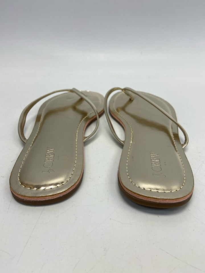 J Crew  Size 10 Gold Metallic Sandals