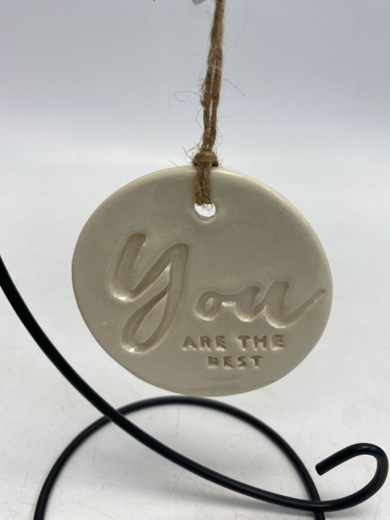 Cream Words Ornaments