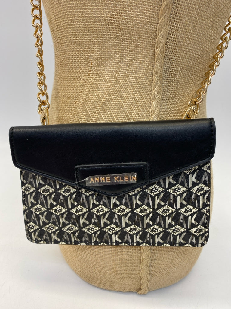 Anne Klein Black Cream Signature Crossbody