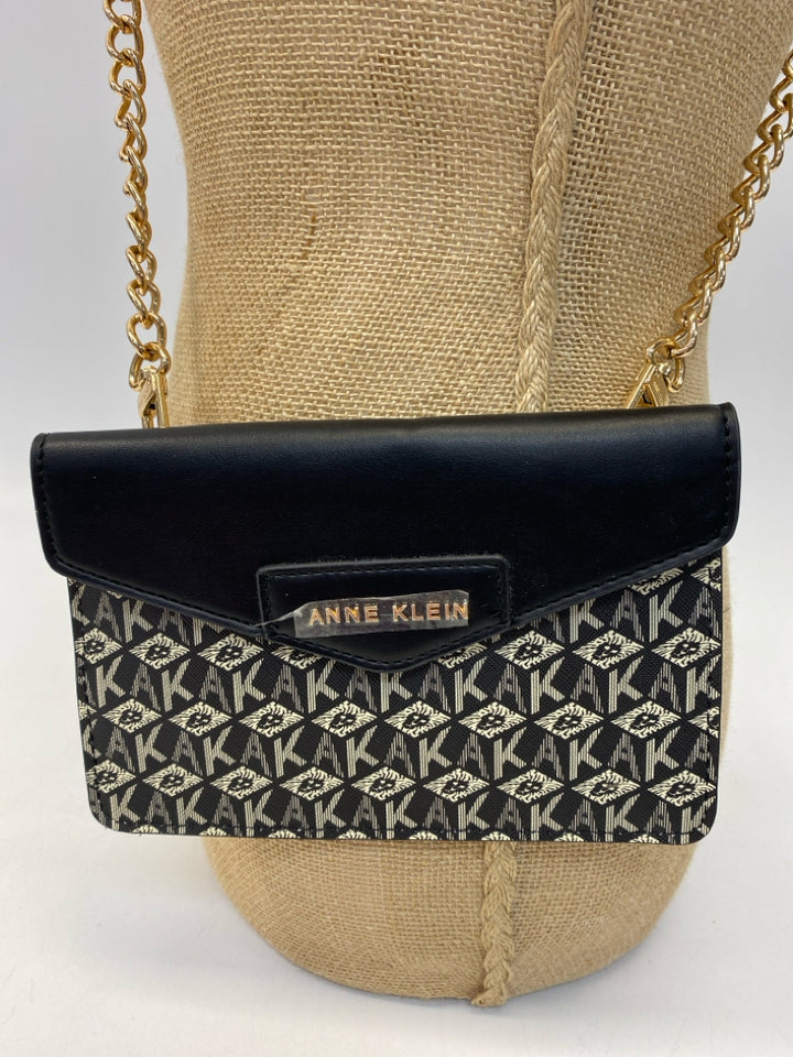 Anne Klein Black Cream Signature Crossbody