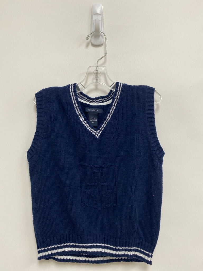 Nautica SIZE 4T Navy White Trimmed V Neck Boy&