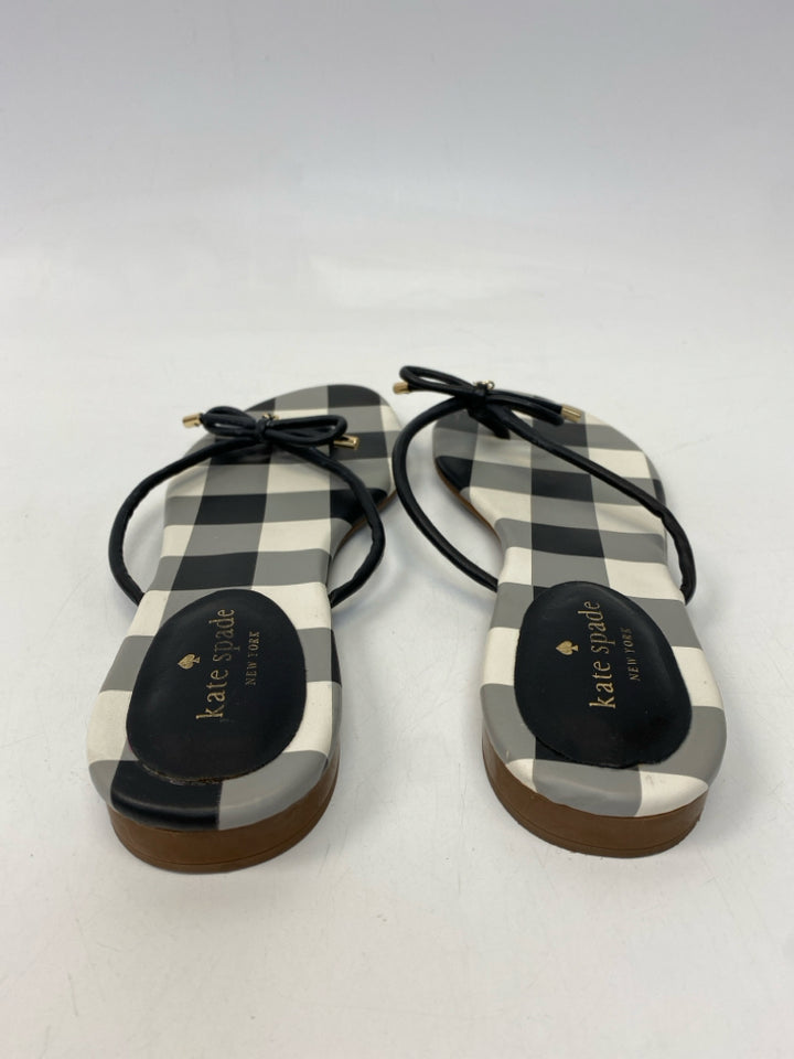 Kate Spade  Size 9.5 Black White Checkered Sandals