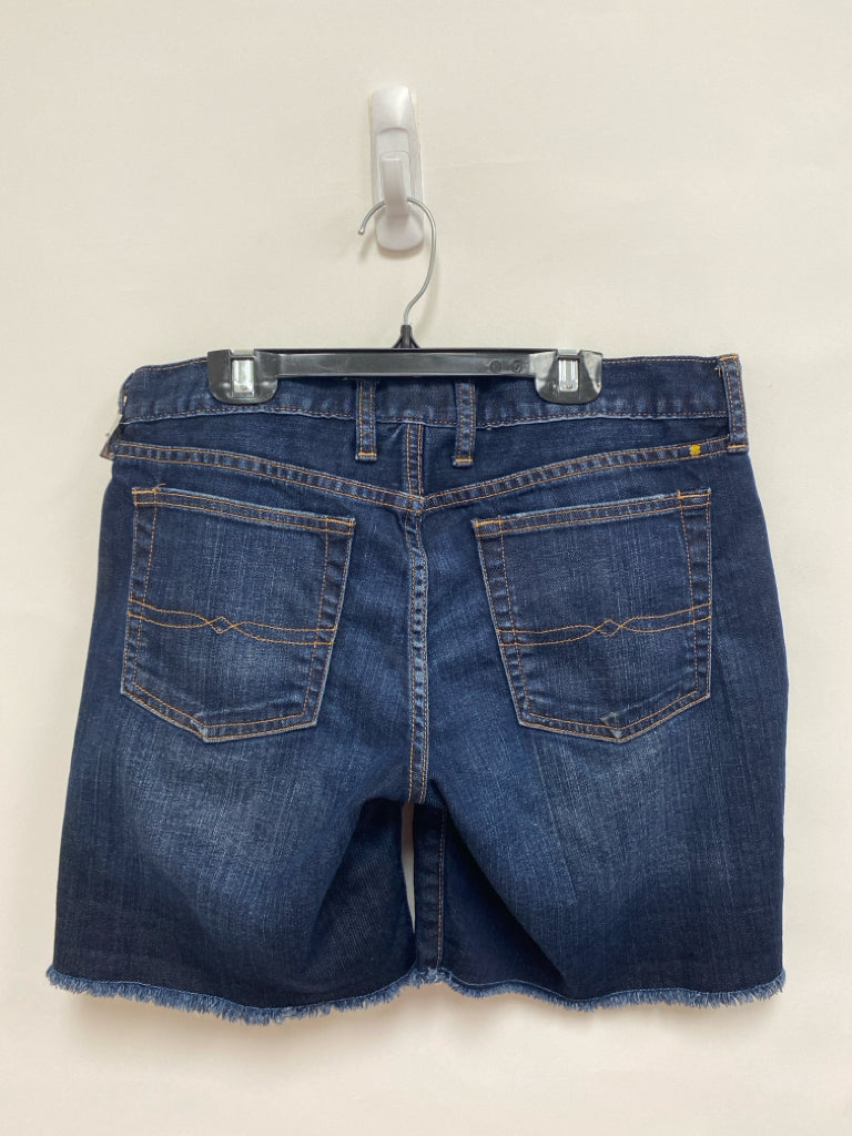 Lucky Brand Size 4 Dark Blue Denim Fringe Ladies Shorts