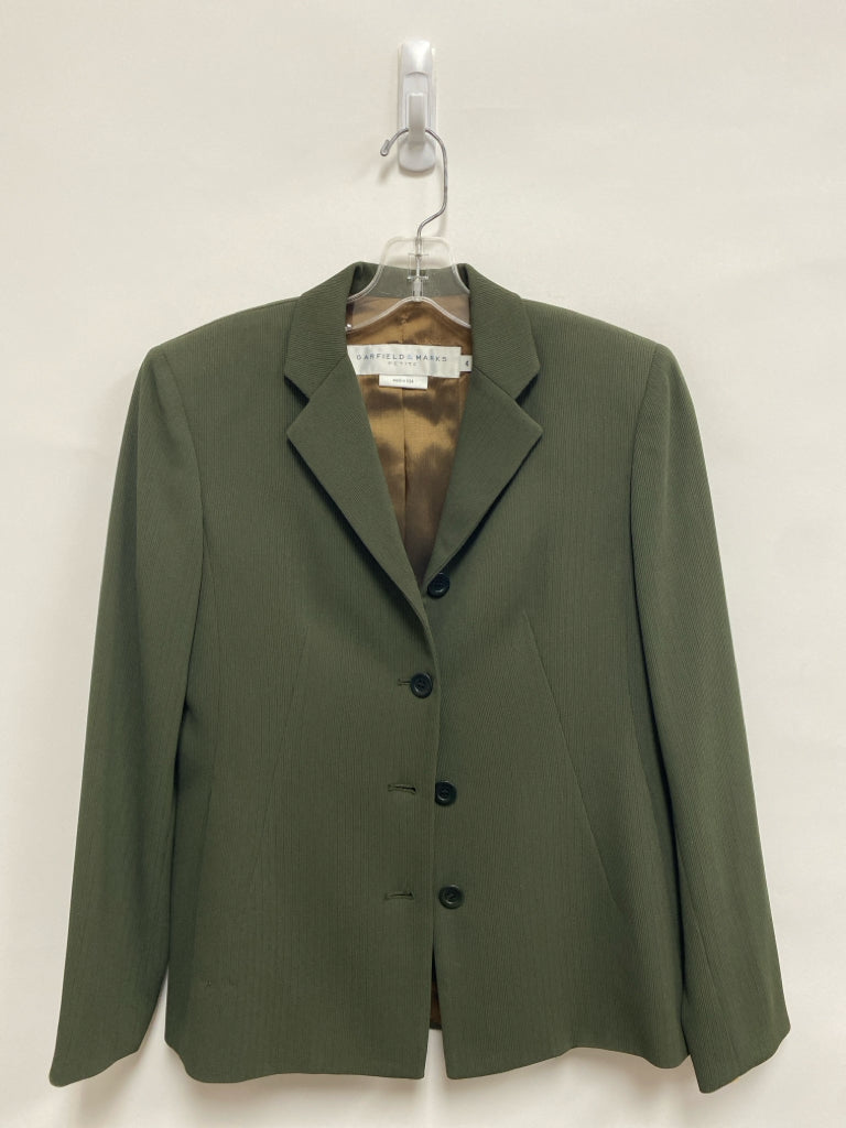 Garfield &amp; Marks Size 4P Olive Green Ribbed Button Down Petite Jacket