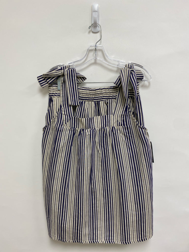 NWT Size S Cream/Navy Stripes Tank Ladies 2pc Shorts