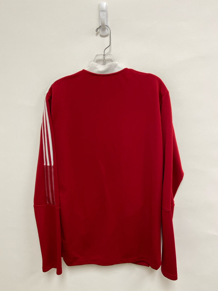 Adidas Size M Red White Striped Zip Down Men&