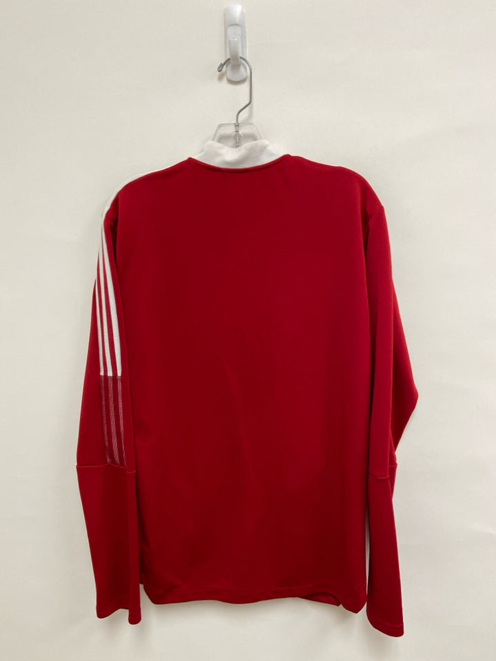 Adidas Size M Red White Striped Zip Down Men&