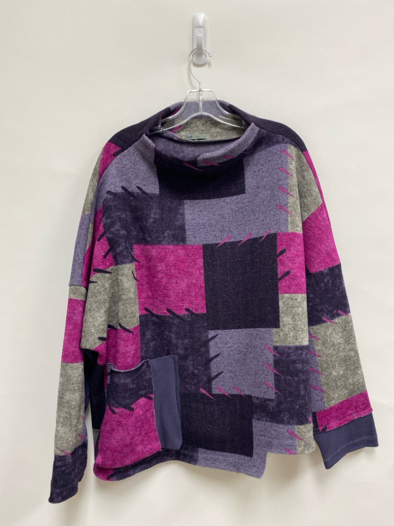 Chalet et ceci  SIZE  2X Magenta Purple/Gray Geometric Plus Size Sweater