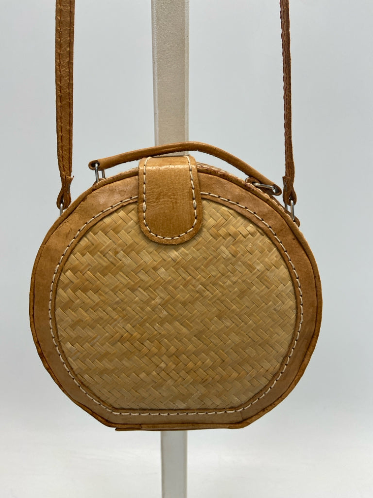 Brown Woven Handbag