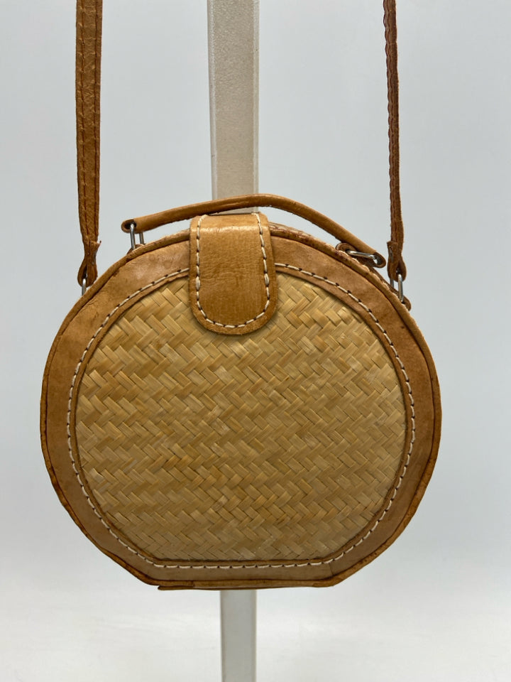 Brown Woven Handbag