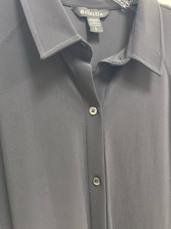 Athleta Size L Black Button Down Ladies Dress