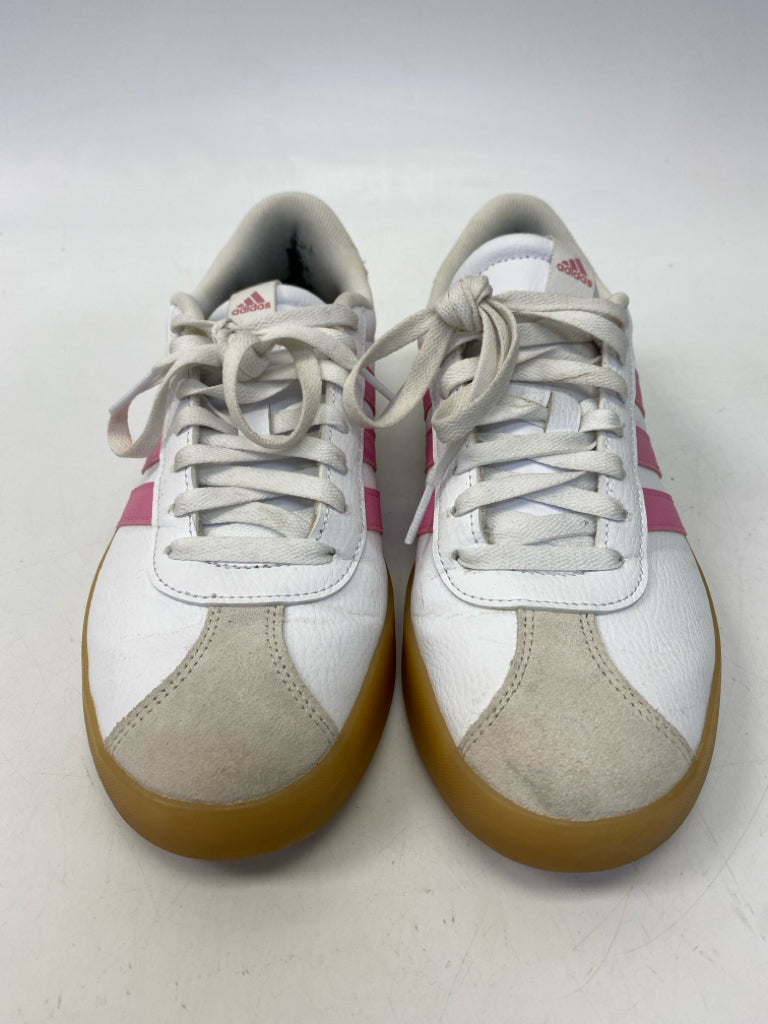 Adidas US Shoe Size 9 Wht/Cream Pink Lace-up Sneakers