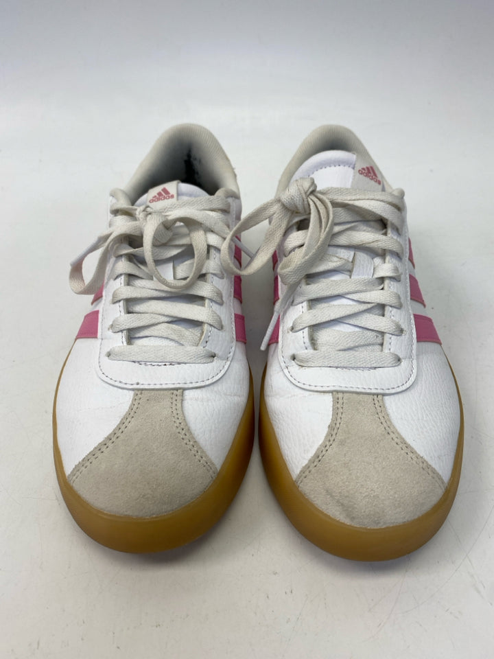 Adidas US Shoe Size 9 Wht/Cream Pink Lace-up Sneakers