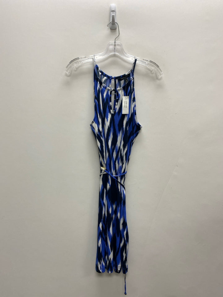 NWT Banana Republic Size M Navy/Blue White Sleeveless Ladies Dress