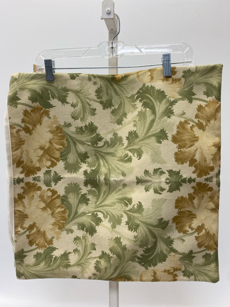 Cream Green/Gold Acanthus Pillow Cover
