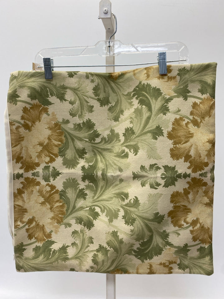 Cream Green/Gold Acanthus Pillow Cover