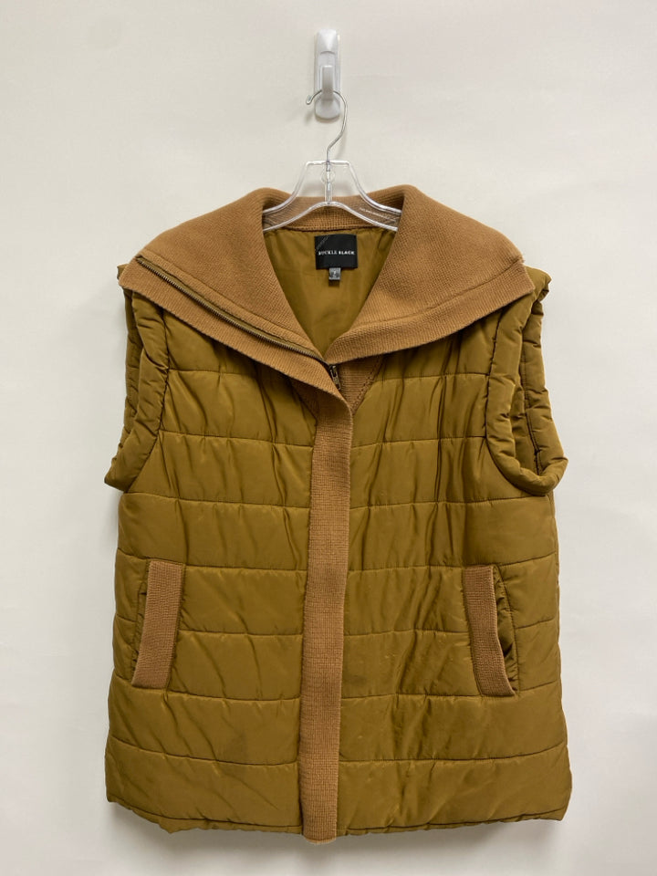 Buckle Black Size S Brown Puffer Ladies Vest