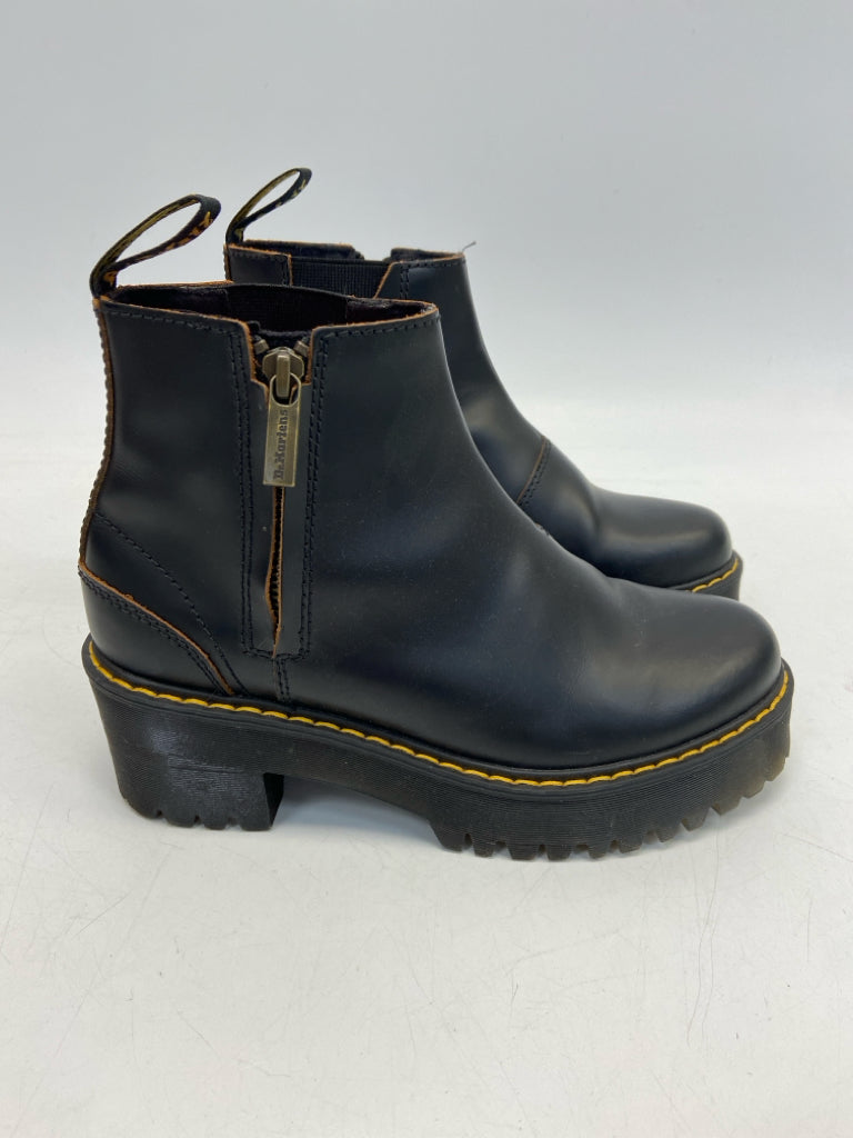 Doc Martens US Shoe Size 6 Black Yellow Stitching Boots