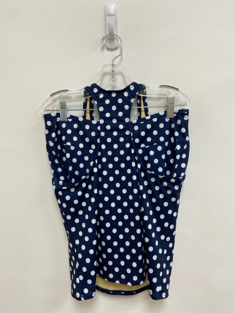 Lands End SIZE 16 Navy White Polka Dot Girl&