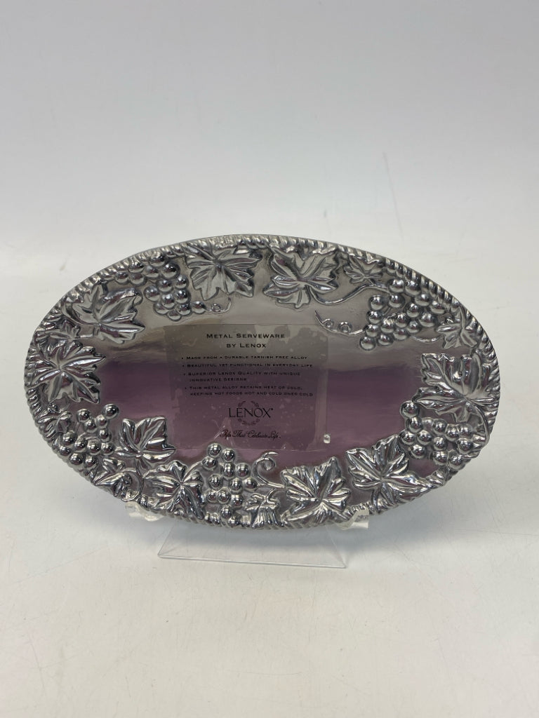 NEW Lenox Silver Grapes Metal Tray