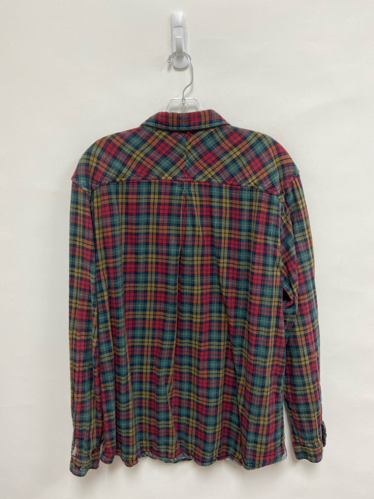 carbon2cobalt Size XL Red Tan/Green Plaid Flannel Men&