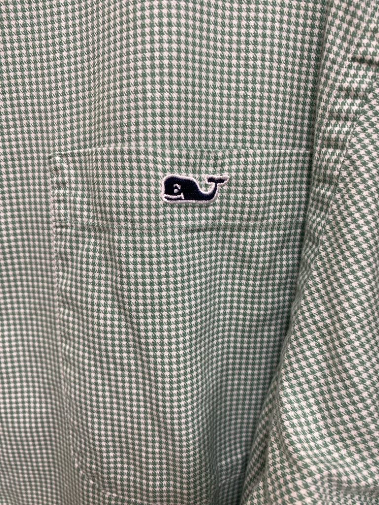 Vineyard Vines Size XXL Green/White Houndstooth Men&