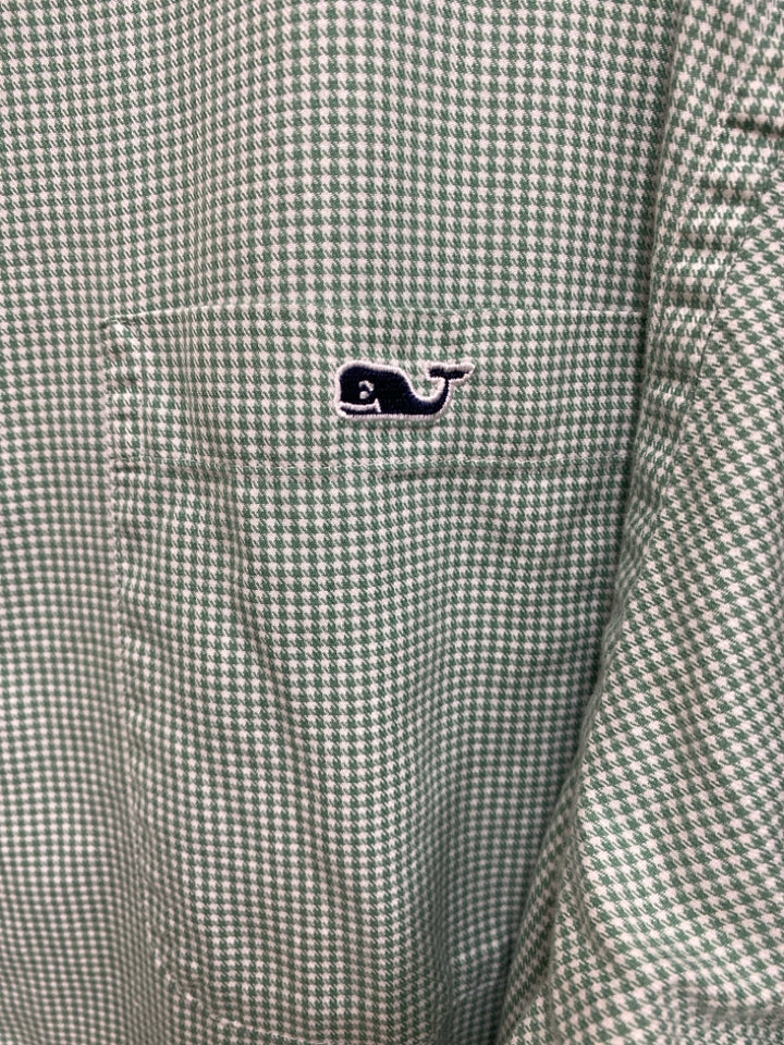 Vineyard Vines Size XXL Green/White Houndstooth Men&
