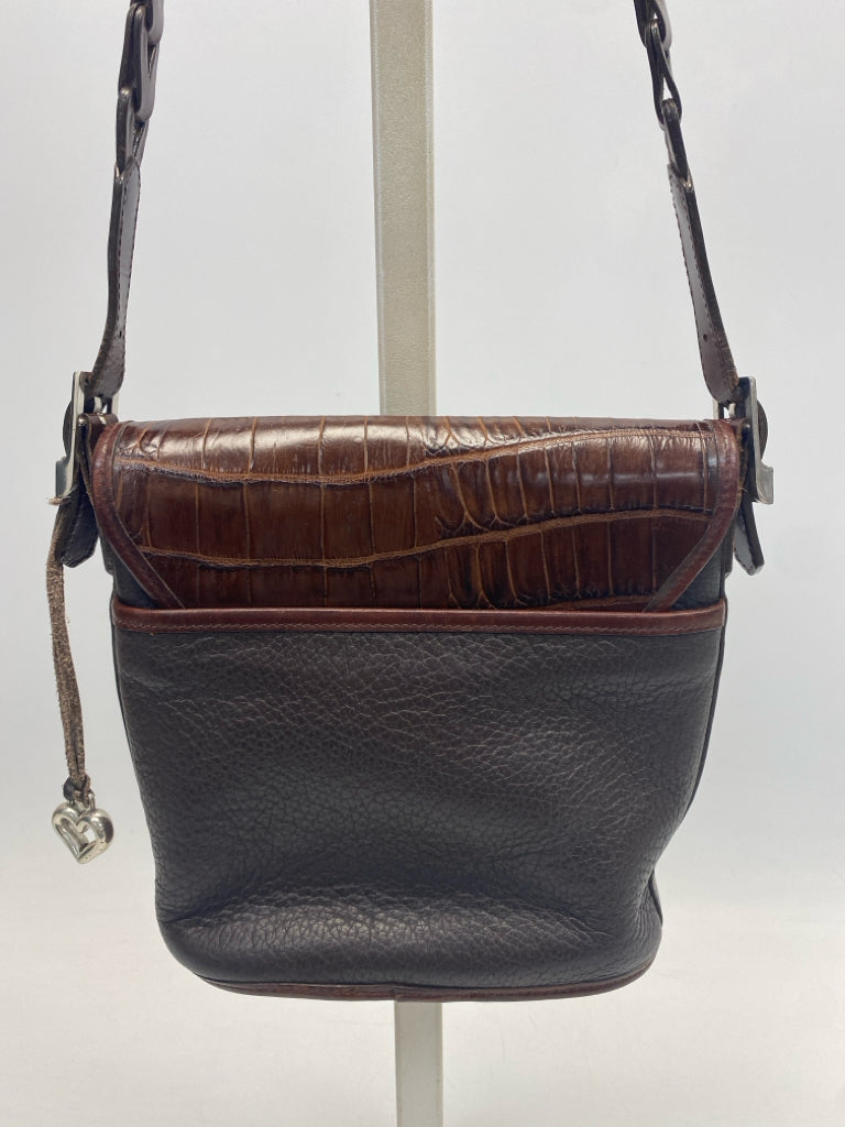 Brighton Dark Brown Embossed Leather Handbag